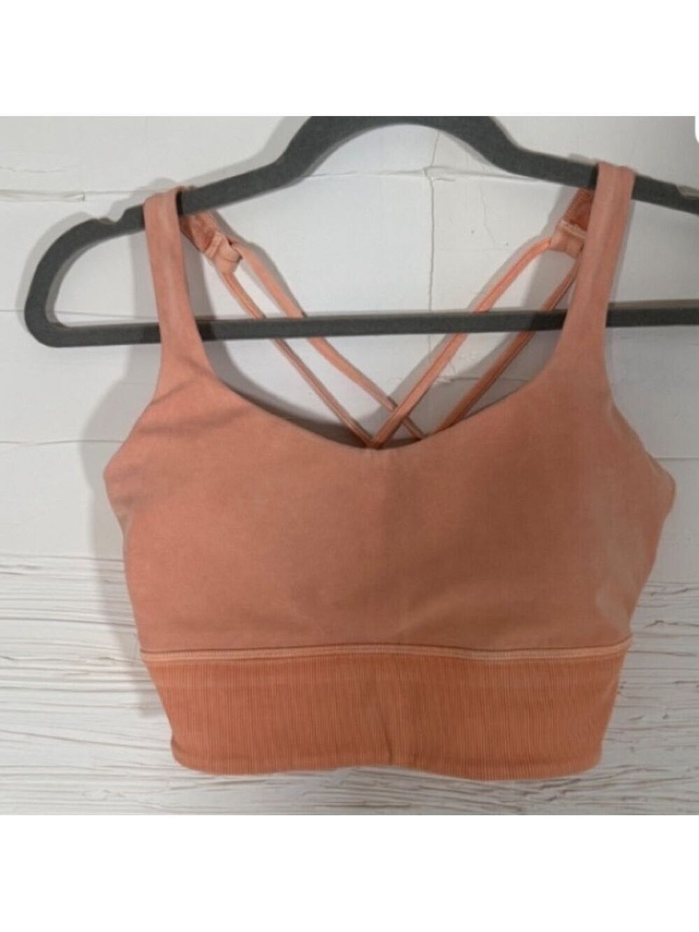 Lululemon Energy Longline Bra Ribbed Luxtreme | Size 6 | Washed Creamsicle